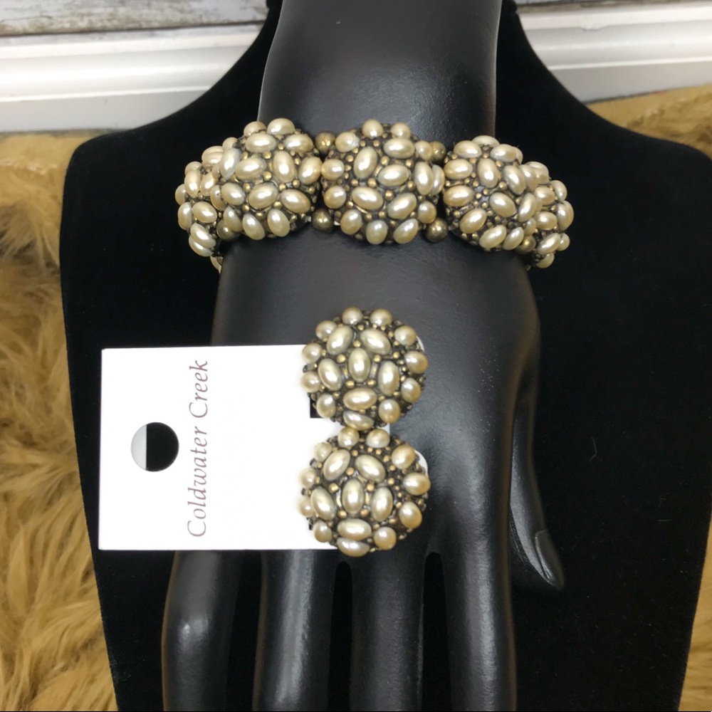 Coldwater Creek antique look pearl bracelet set
